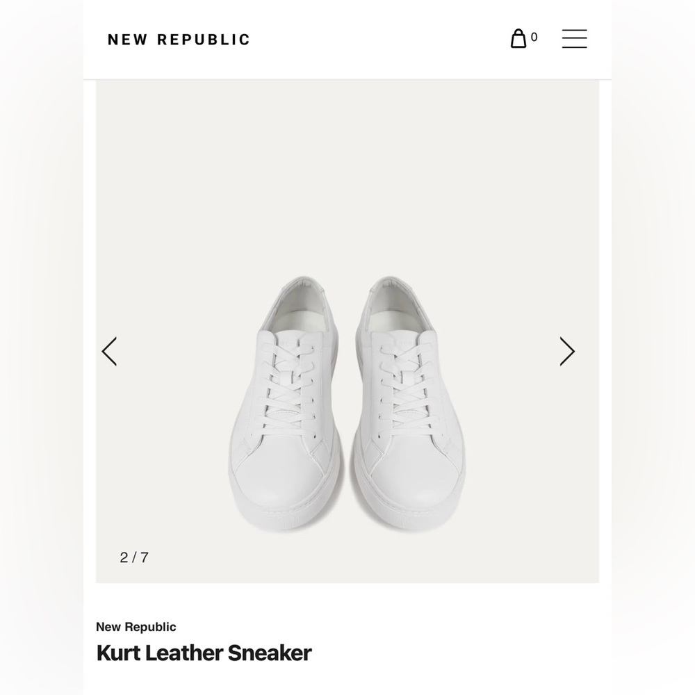 NEW REPUBLIC plain white Kurt leather sneaker Women’s size 8 men’s size 6.5.
